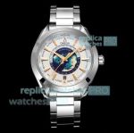 N1 Factory V2 Swiss 11 Omega Aqua Terra 150M GMT Worldtimer White Face Watch 